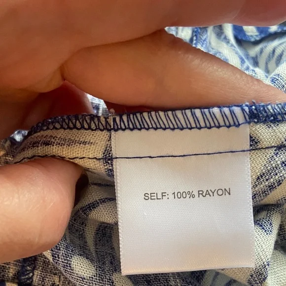 Rose & Olive Blue and White Patterned Pantsuit - Picture 5 of 5